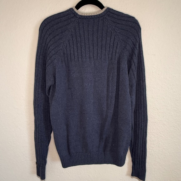 Columbia Mens Small ROC Crewneck Sweater Navy Blue Ribbed Knit Gorpcore Capsule - Picture 2 of 8
